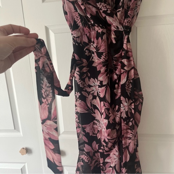 Connected Apparel Floral Dress Black & Pink Size 14 NWT - Picture 5 of 12